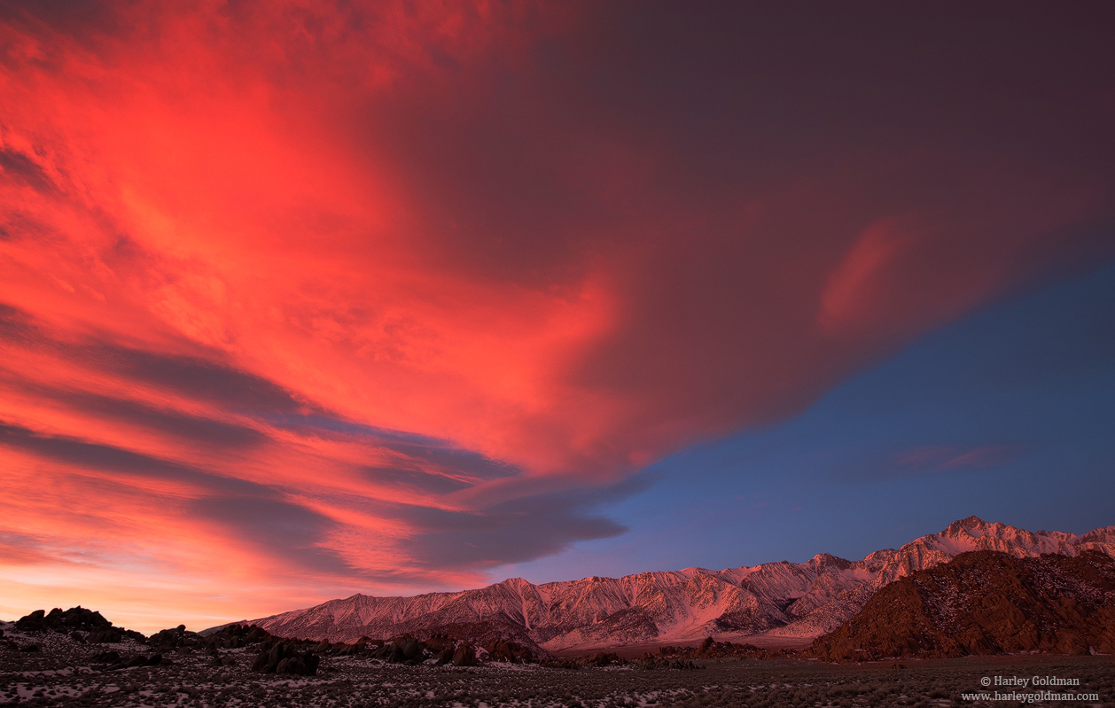 Alabama hills, sierra, nevada, cloud, lenticular