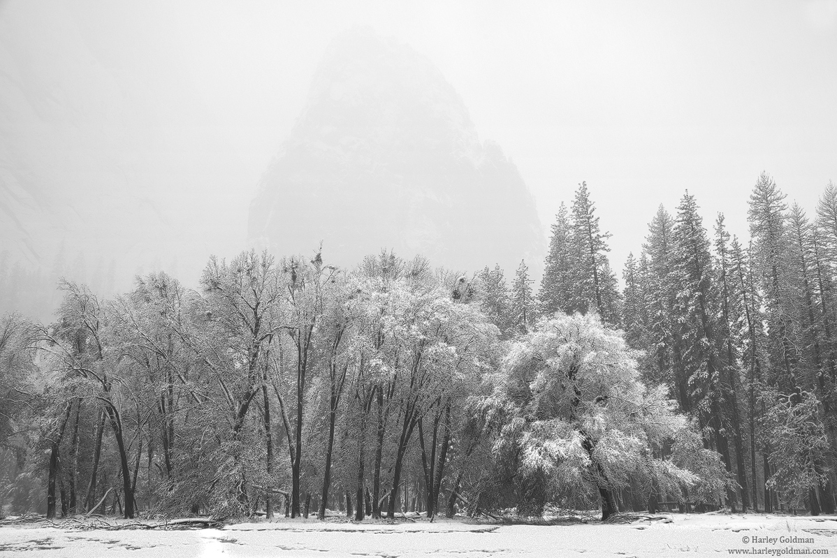 yosemite, valley, winter, national, park, cathedral rock