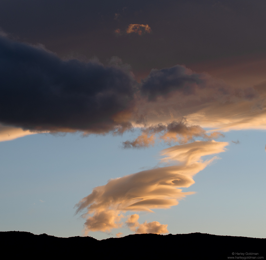cloud, death valley, sunset, desert, lenticular