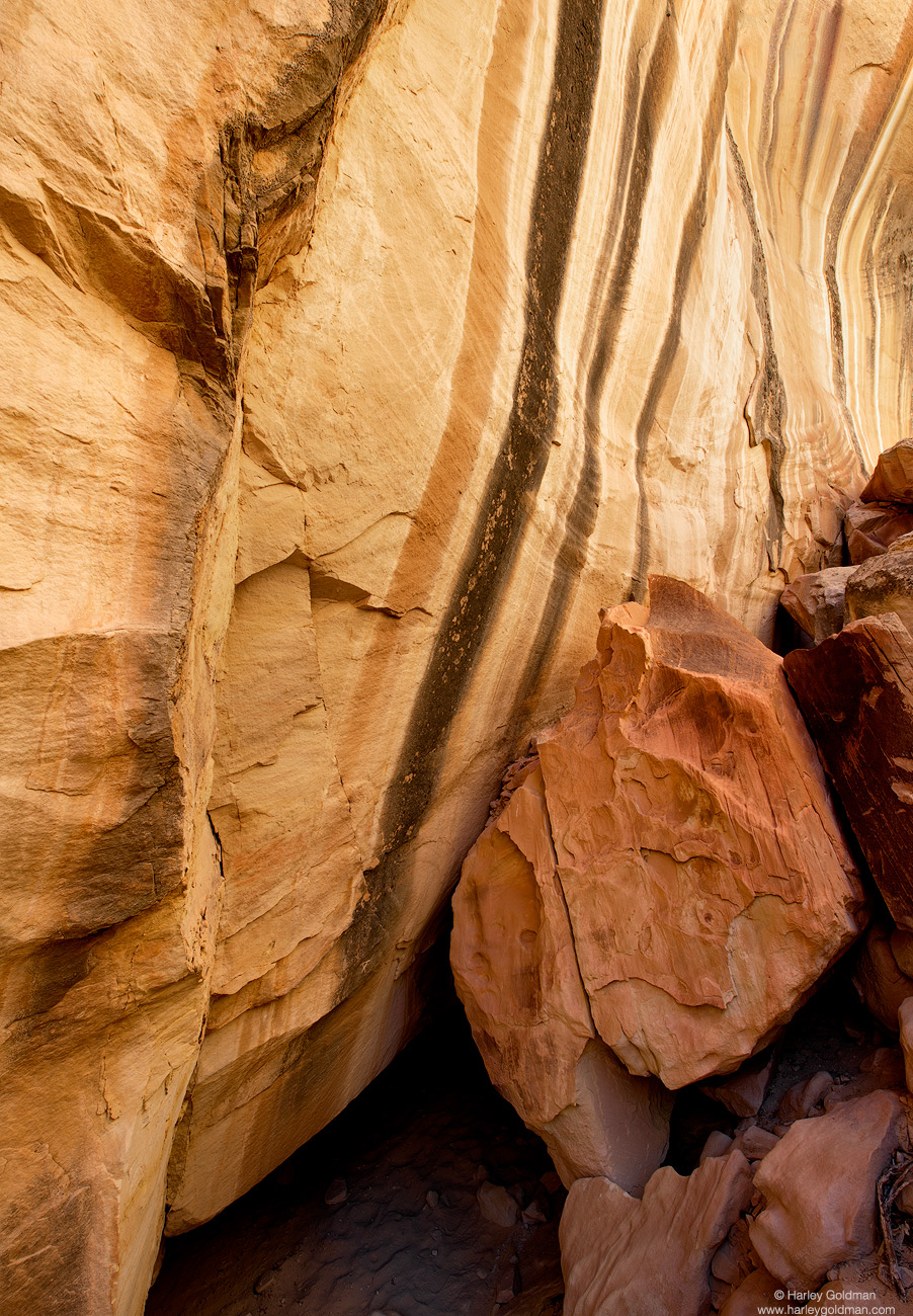 Utah, wall, canyon, rock, sandstone, stripe, boulder