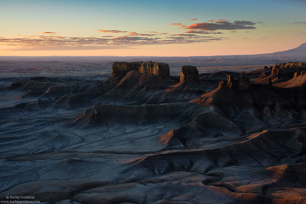 utah, sunrise, badland, cloud, dawn