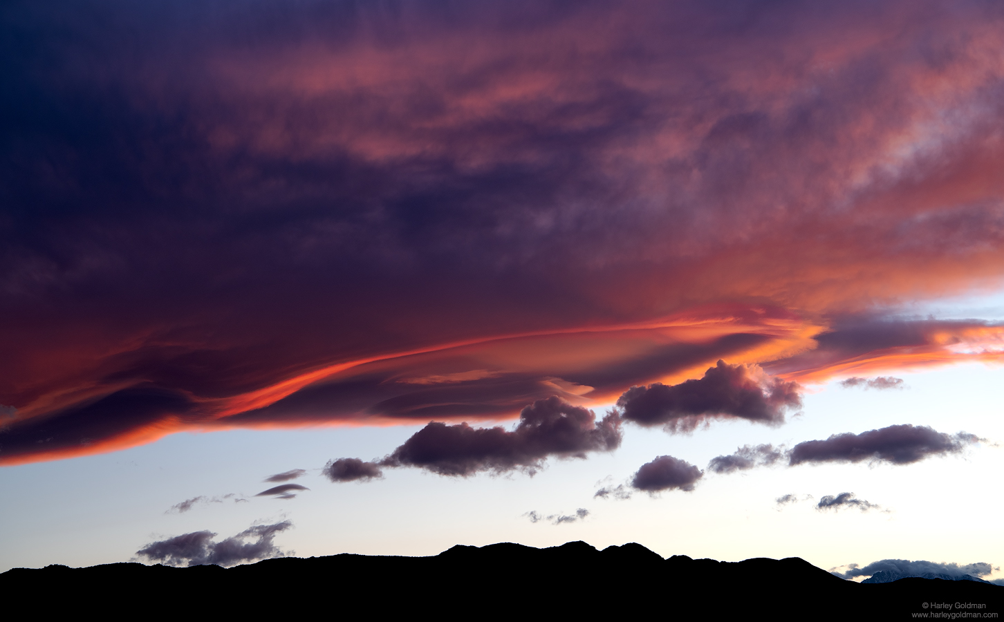 death valley, desert, cloud, lenticular, mountain, sunset, evening
